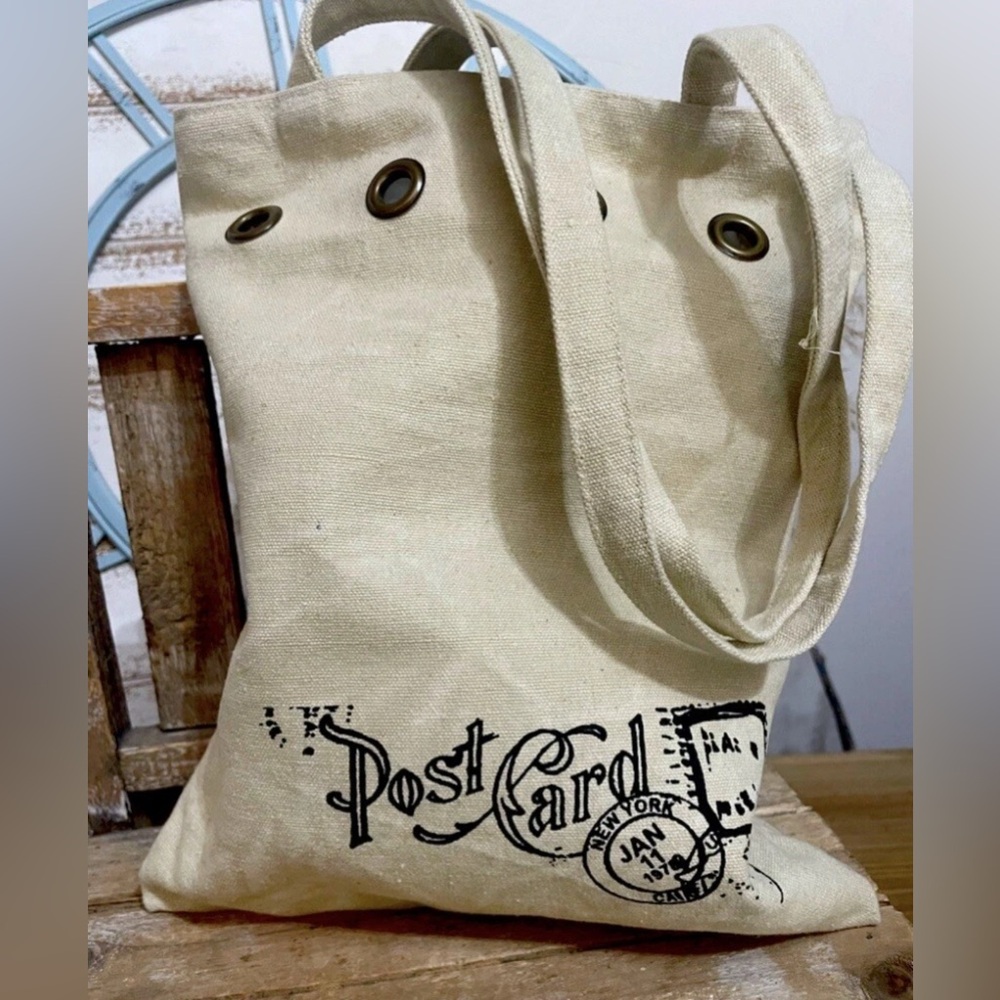 Natural Threads Canvas Postmaster Artsy Tote Bag NWT!